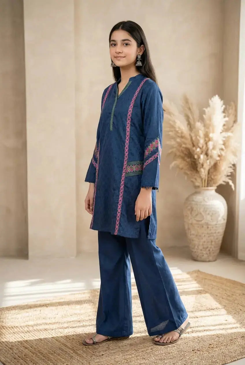 The Midnight Azure Jacquard Co-ord Set TLS