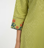 Lime-Green Jacquard Suit TLS